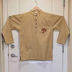 NWOT Beckwoman 100% Cotton Long Wooden Button Tunic Top